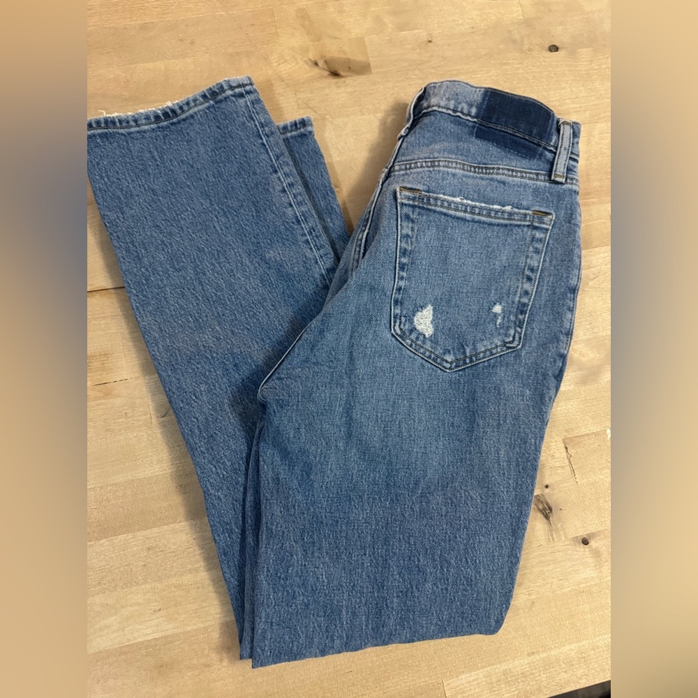 Abercrombie & Fitch Women's 90’s Straight Leg Blue Jeans - Picture 7 of 9